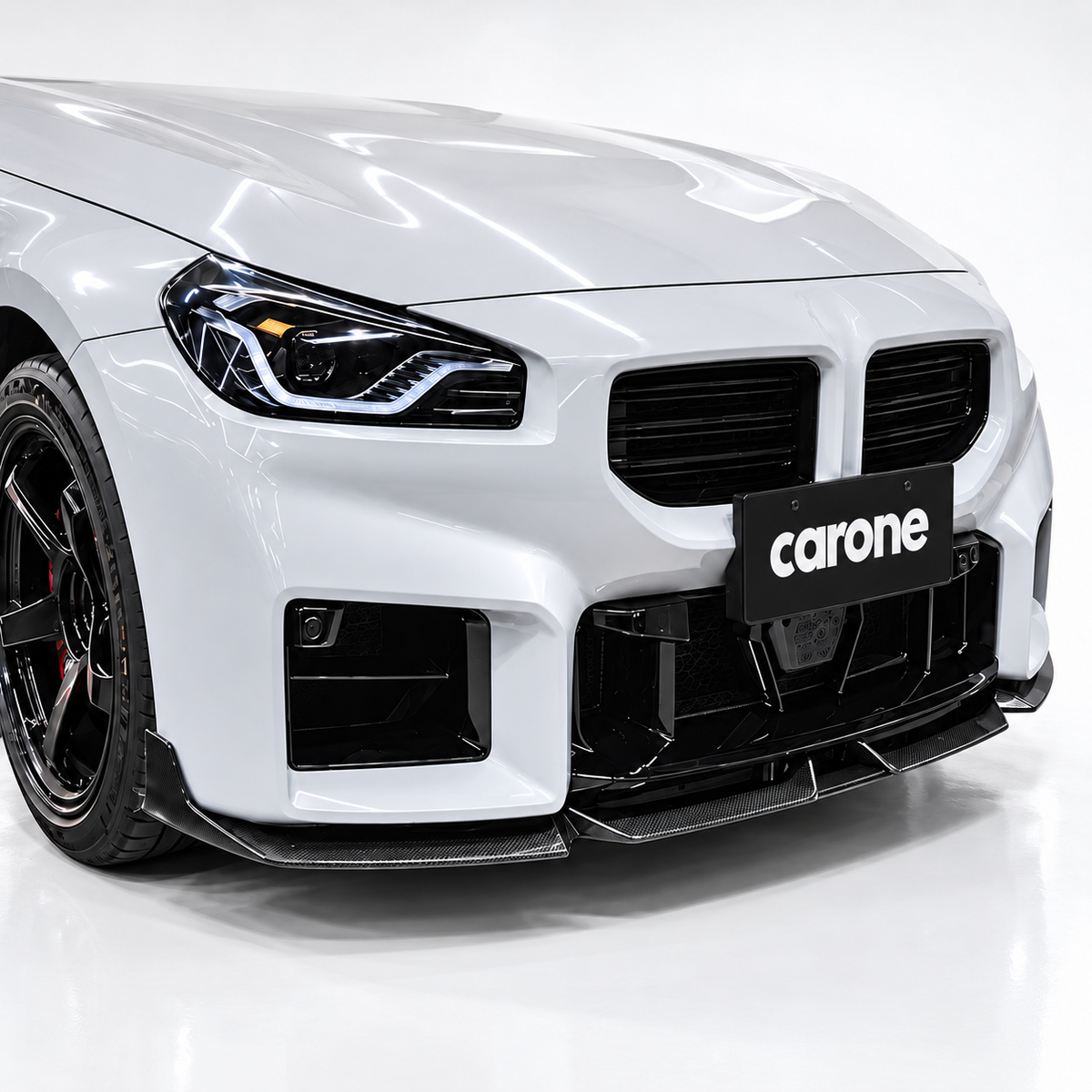 Divisor de labios de parachoques delantero estilo V-ST de fibra de carbono preimpregnado para BMW M2 G87 2023-26
