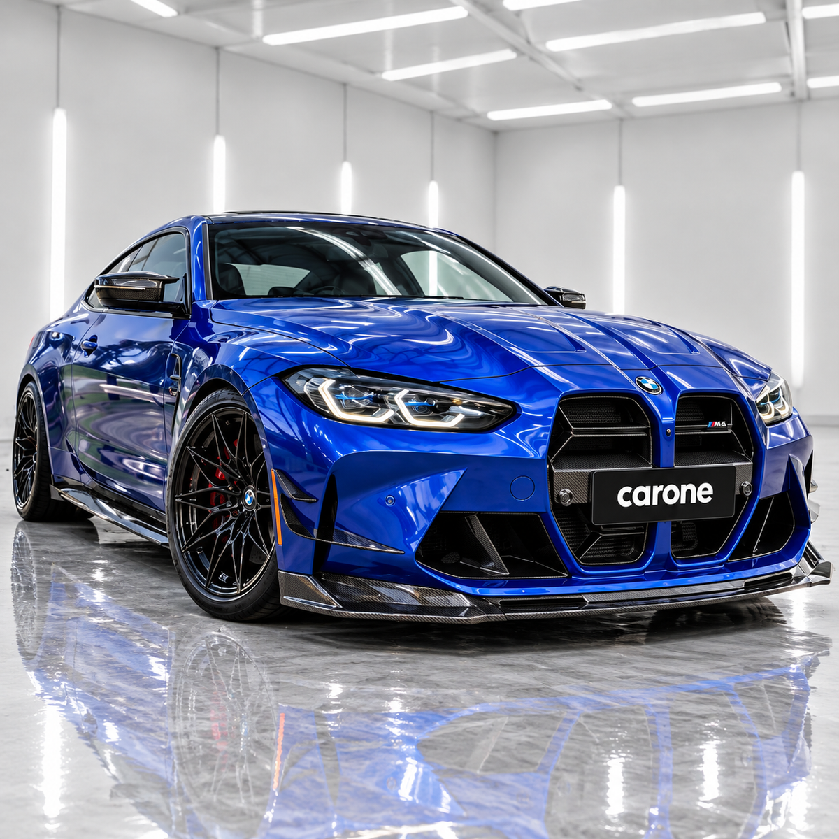 PARA BMW G80 M3 G82 G83 M4 2021-26 3 PIEZAS ESTILO V LABIO DE PARACHOQUES DELANTERO DE FIBRA DE CARBONO REAL