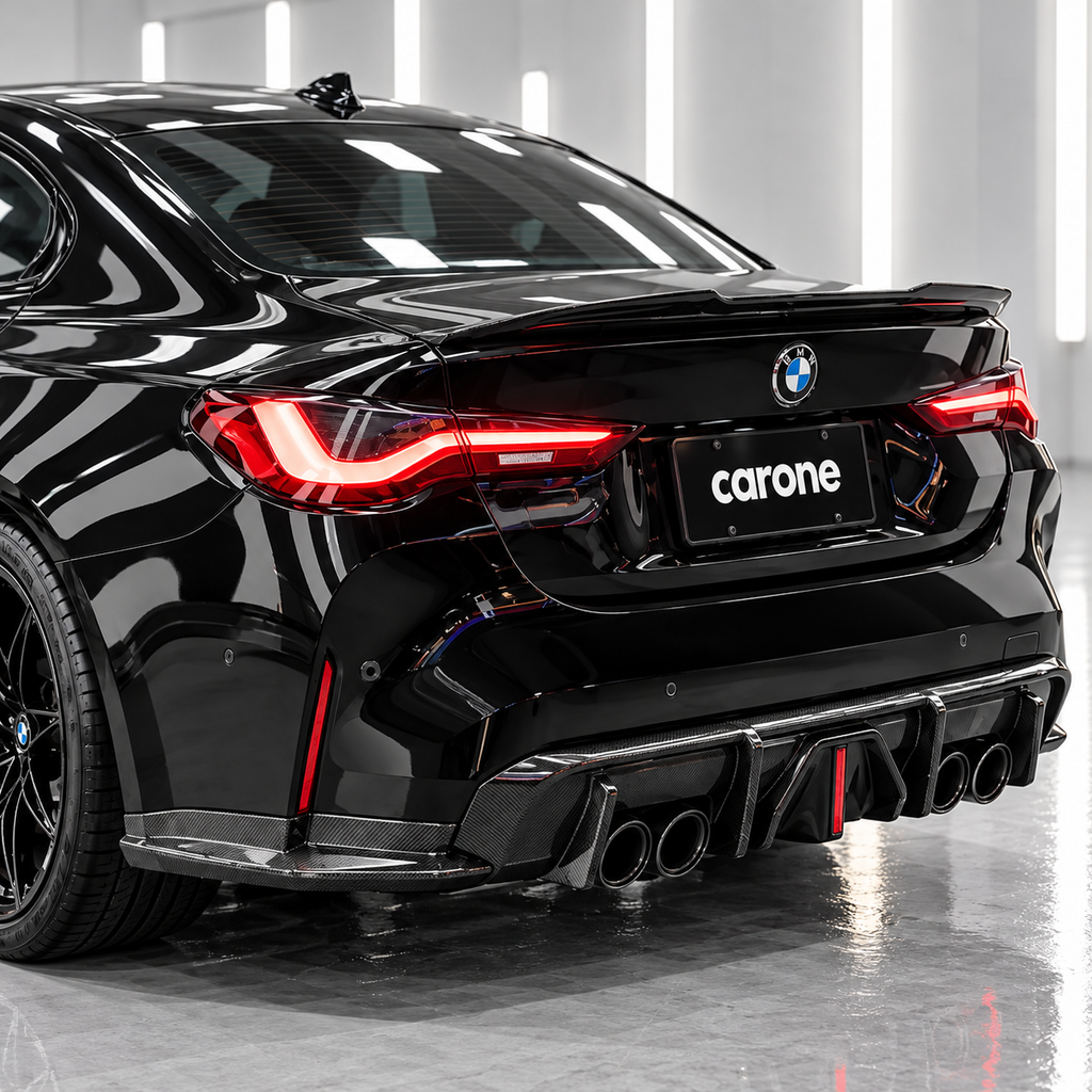 DIFUSOR TRASERO DE FIBRA DE CARBONO PARA BMW G80 M3 G82 G83 M4 21-26 CON LUZ LED