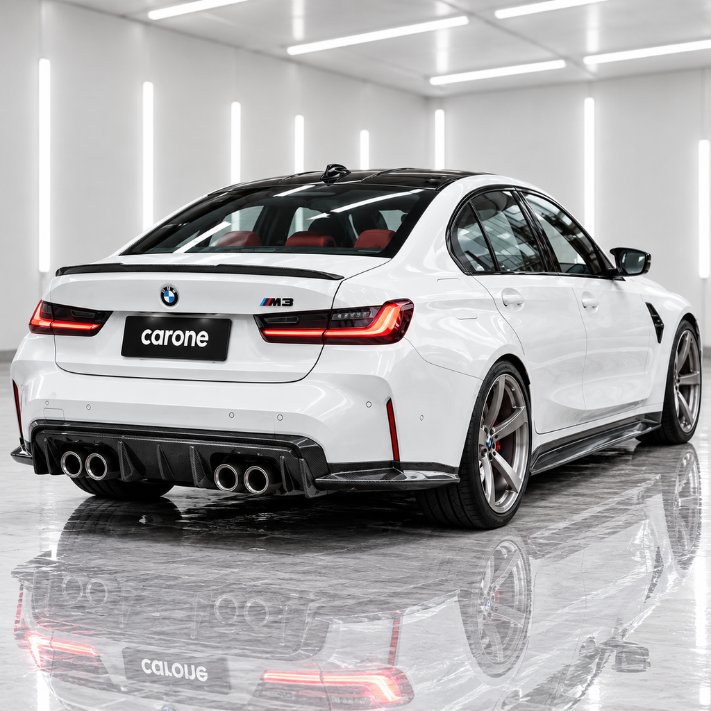 PARA BMW G80 M3 2021-26 ESTILO VST FIBRA DE CARBONO FALDÓN PANEL EXTENSIÓN LATERAL BASCULANTE