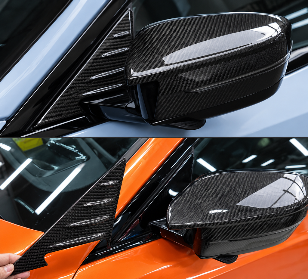 Cubierta base pilar espejo lateral de fibra de carbono completa para BMW G87 M2 G42 230i M240i