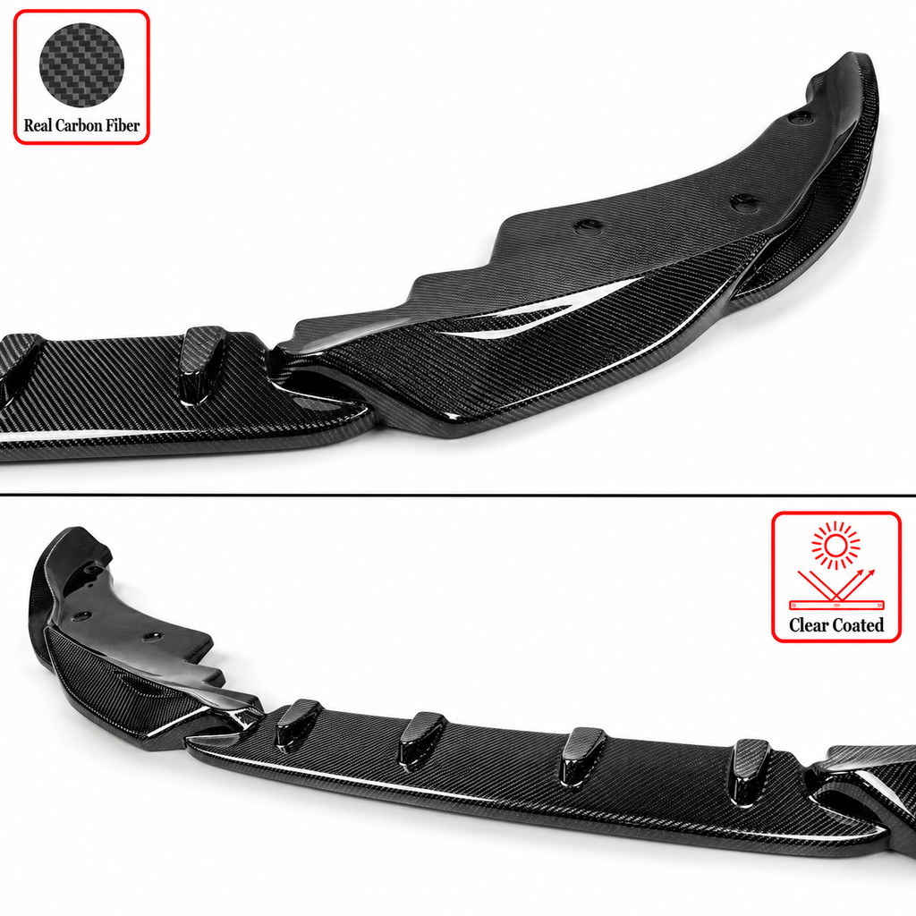 LABIO DE PARACHOQUES DELANTERO DE FIBRA DE CARBONO REAL ESTILO MAX PARA BMW G22 G23 430I M440I 2021-26