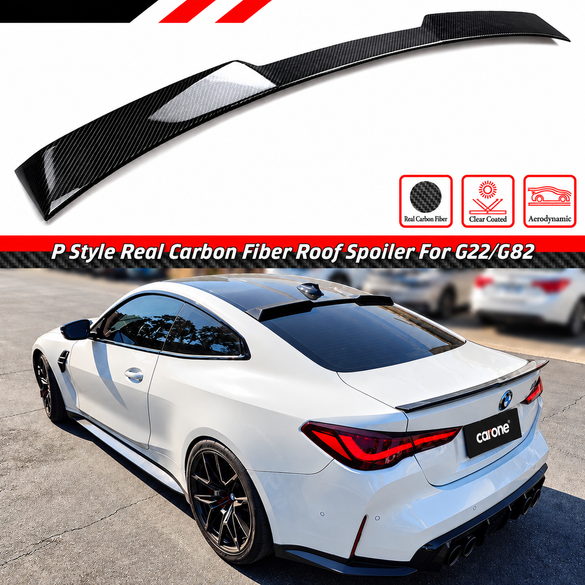 PARA BMW G22 430i M440i G82 M4 COUPE P ESTILO P ALERÓN TECHO FIBRA CARBONO 21-26