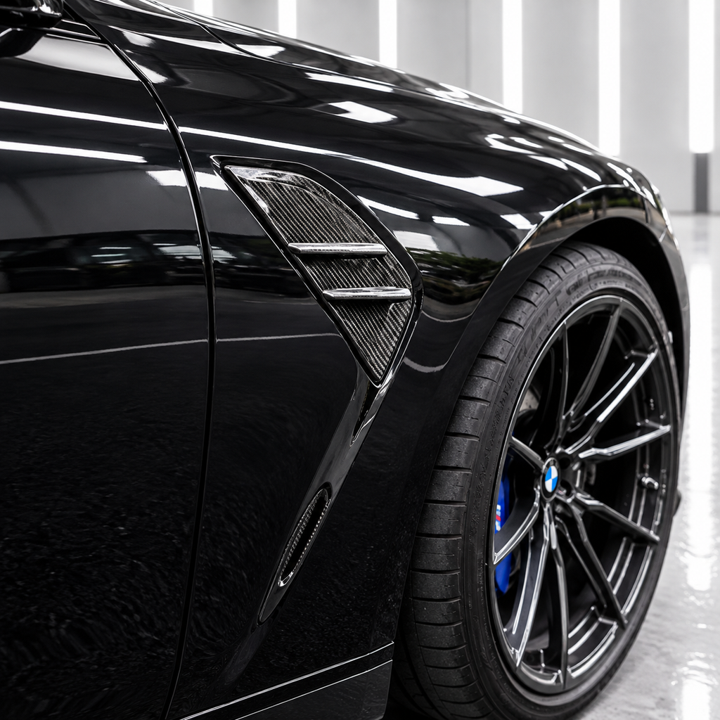 PARA BMW G80 M3 21-26 FIBRA CARBONO REPUESTO GUARDABARROS DELANTERO VENTILACIÓN LATERAL CUBIERTA EMBELLECEDOR