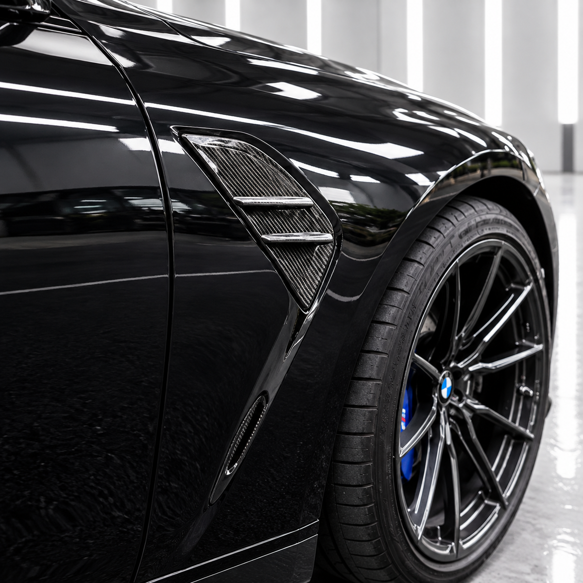 PARA BMW G80 M3 21-26 FIBRA CARBONO REPUESTO GUARDABARROS DELANTERO VENTILACIÓN LATERAL CUBIERTA EMBELLECEDOR