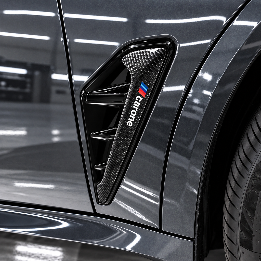 REPUESTO DE VENTILACIÓN LATERAL PARA GUARDABARROS ESTILO BMW G05 X5 X5M 19-23 CON MOLDURA DE FIBRA DE CARBONO