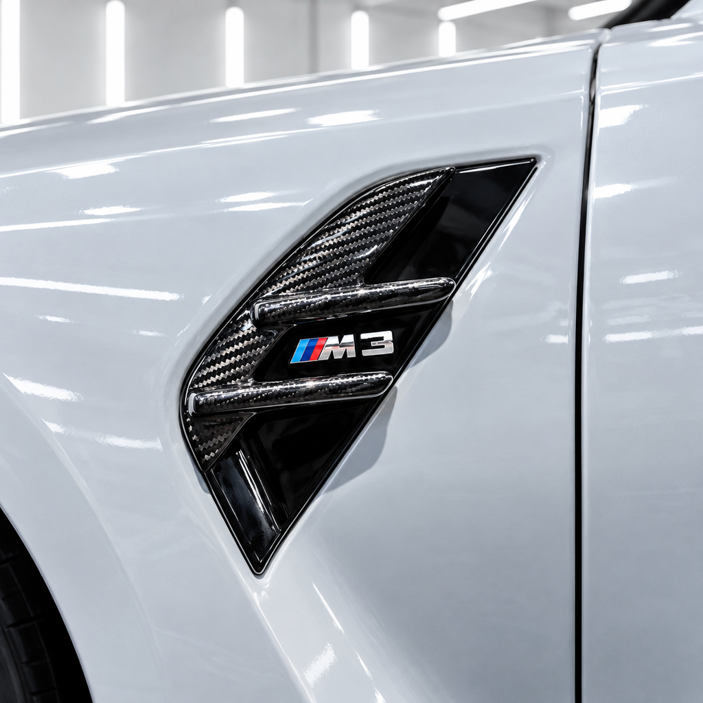 PARA BMW G80 M3 2021-2026 FIBRA DE CARBONO SECA GUARDABARROS DELANTERO VENTILACIÓN LATERAL JUEGO DE MOLDURAS