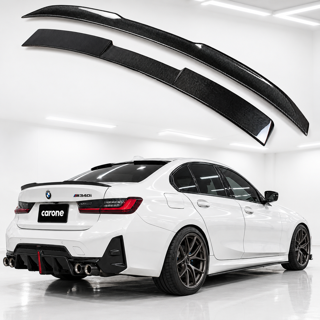 ELEGANTE ALERÓN DE FIBRA DE CARBONO PARA BMW G20 330I G80 M3 19-26 + ALERÓN DE TECHO TRASERO