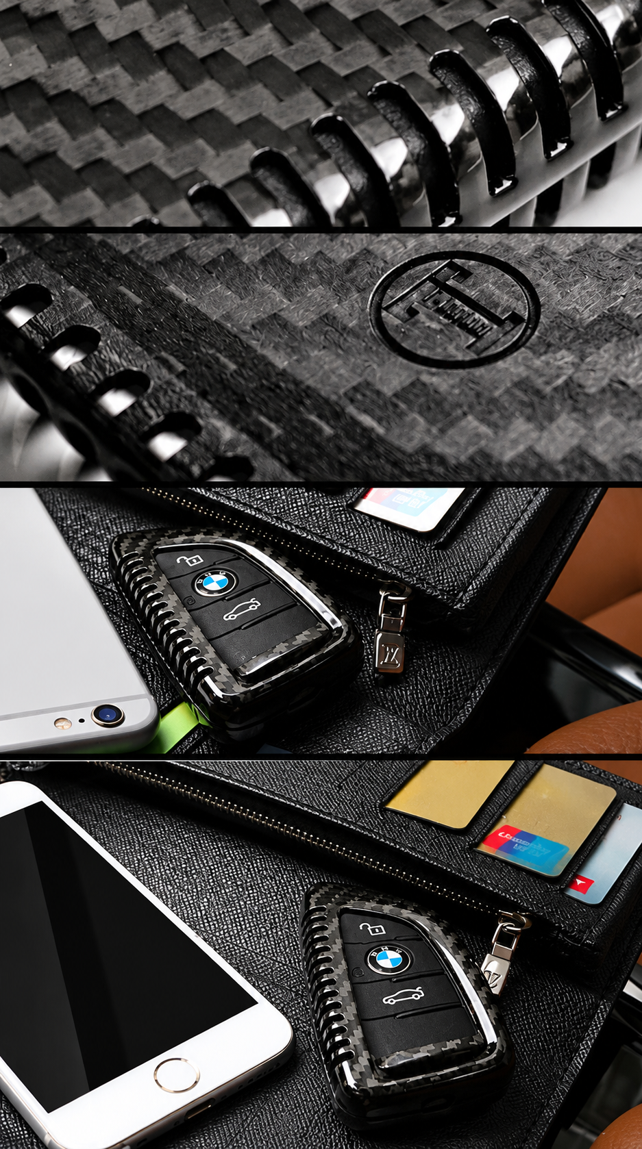 Funda Carcasa Llavero Fibra Carbono Para BMW 2 3 4 5 7 8 Series M2 M3 M4 M5 Z4