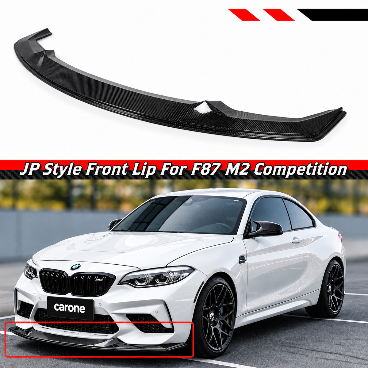 Parachoques delantero de fibra de carbono 19-2021 para BMW M2 COMPETION F87