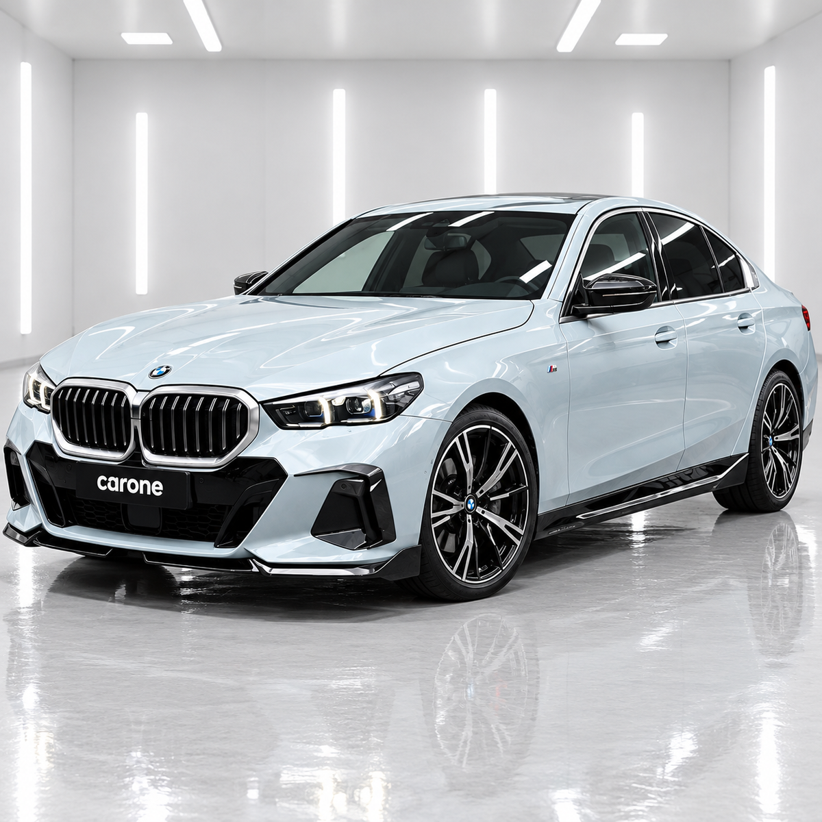 EXTENSIÓN DE FALDÓN LATERAL NEGRO BRILLANTE ESTILO WINGLET PARA BMW G60 530I 540I MP 2024-26