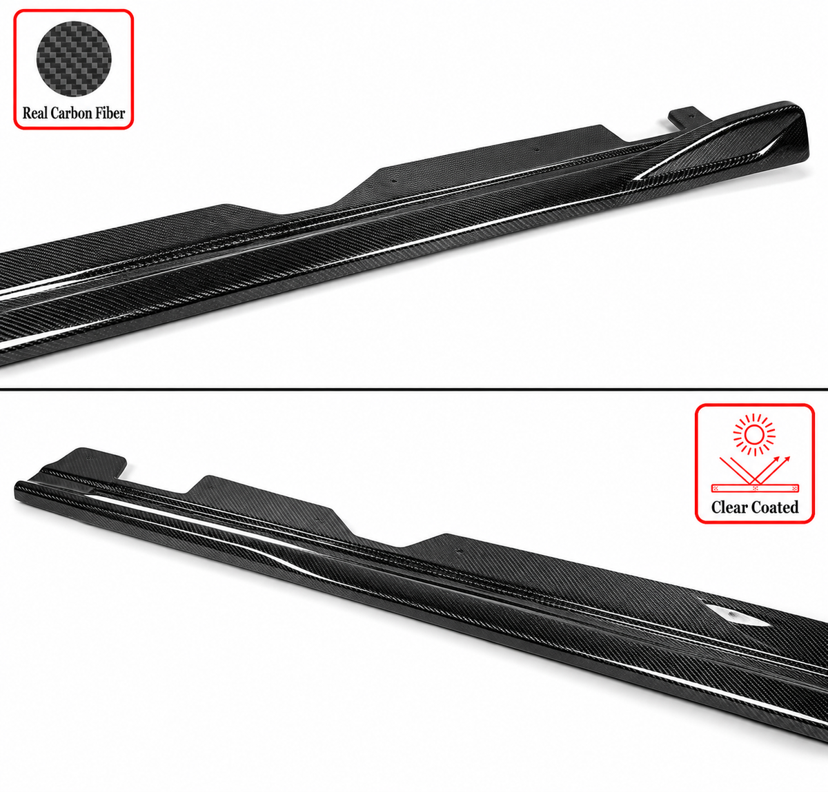 EXTENSIÓN DE FALDÓN LATERAL DE FIBRA DE CARBONO ESTILO MAX DE 2 PUERTAS PARA BMW G22 G23 430I M440I 21-26