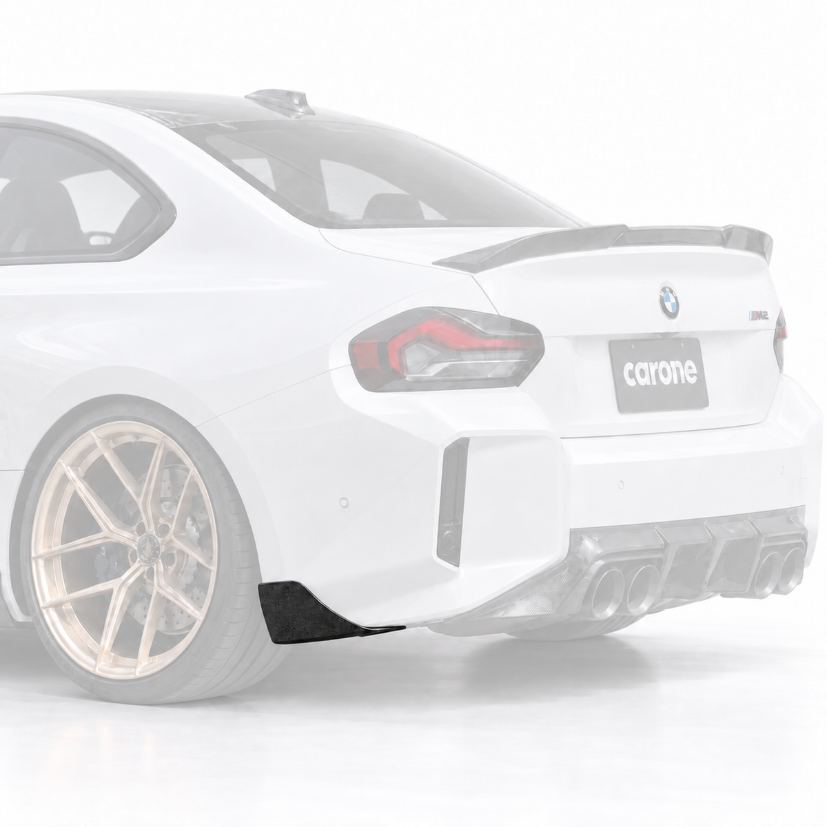 Extensión de espatas de parachoques trasero de fibra de carbono real para BMW M2 G87 2023-2026