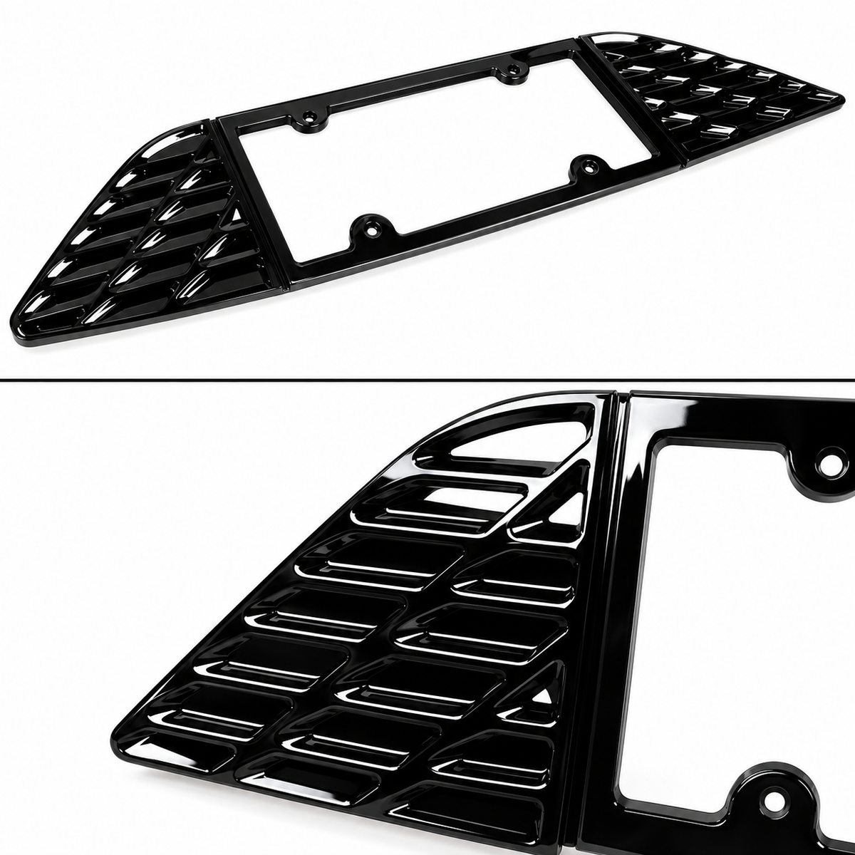 PARA DODGE CHARGER 2015-23 NEGRO BRILLANTE PLACA TRASERA MARCO SOPORTE PANEL BORDE
