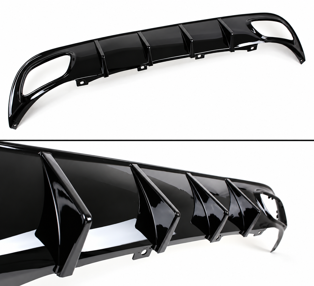 Difusor de parachoques trasero aleta de tiburón negro brillante para Dodge Charger SXT SE 2015-2023