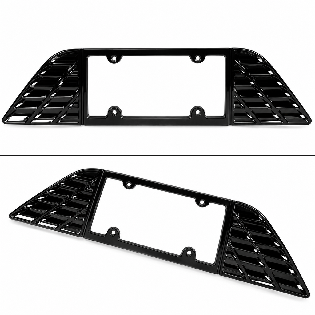 PARA DODGE CHARGER 2015-23 NEGRO BRILLANTE PLACA TRASERA MARCO SOPORTE PANEL BORDE