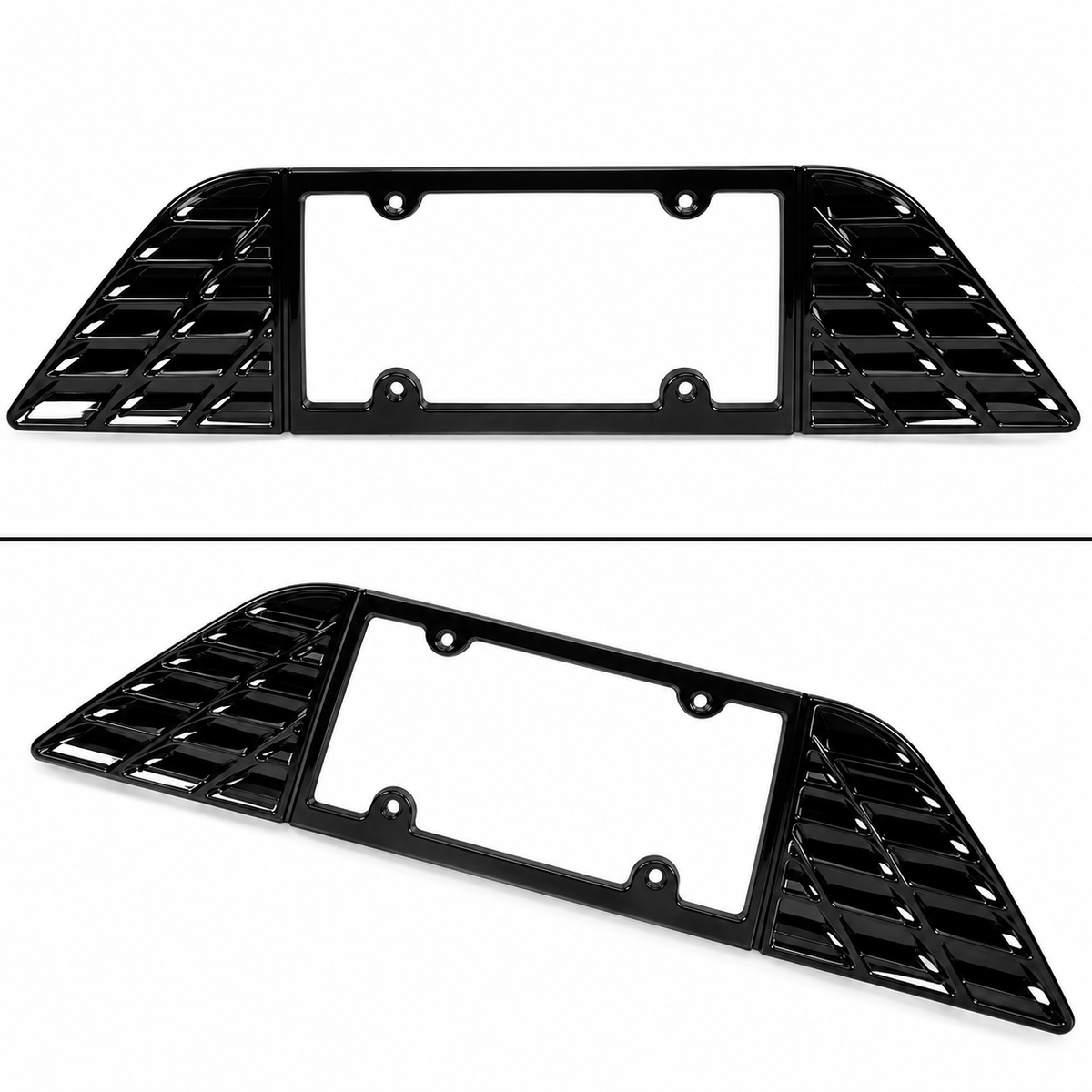 PARA DODGE CHARGER 2015-23 NEGRO BRILLANTE PLACA TRASERA MARCO SOPORTE PANEL BORDE