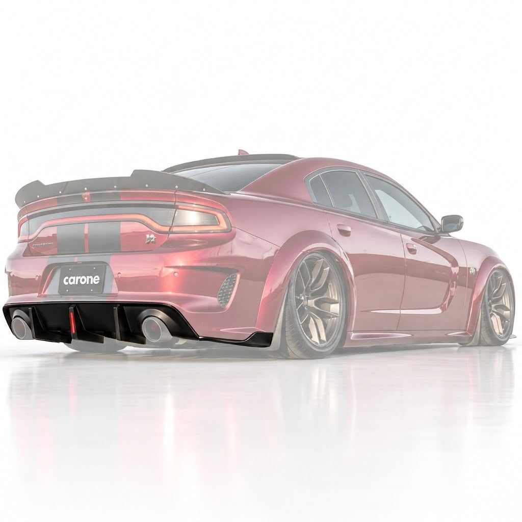 Difusor de parachoques trasero LED de carrocería Widebody para Dodge Charger 20-23+pala de extensión lateral .