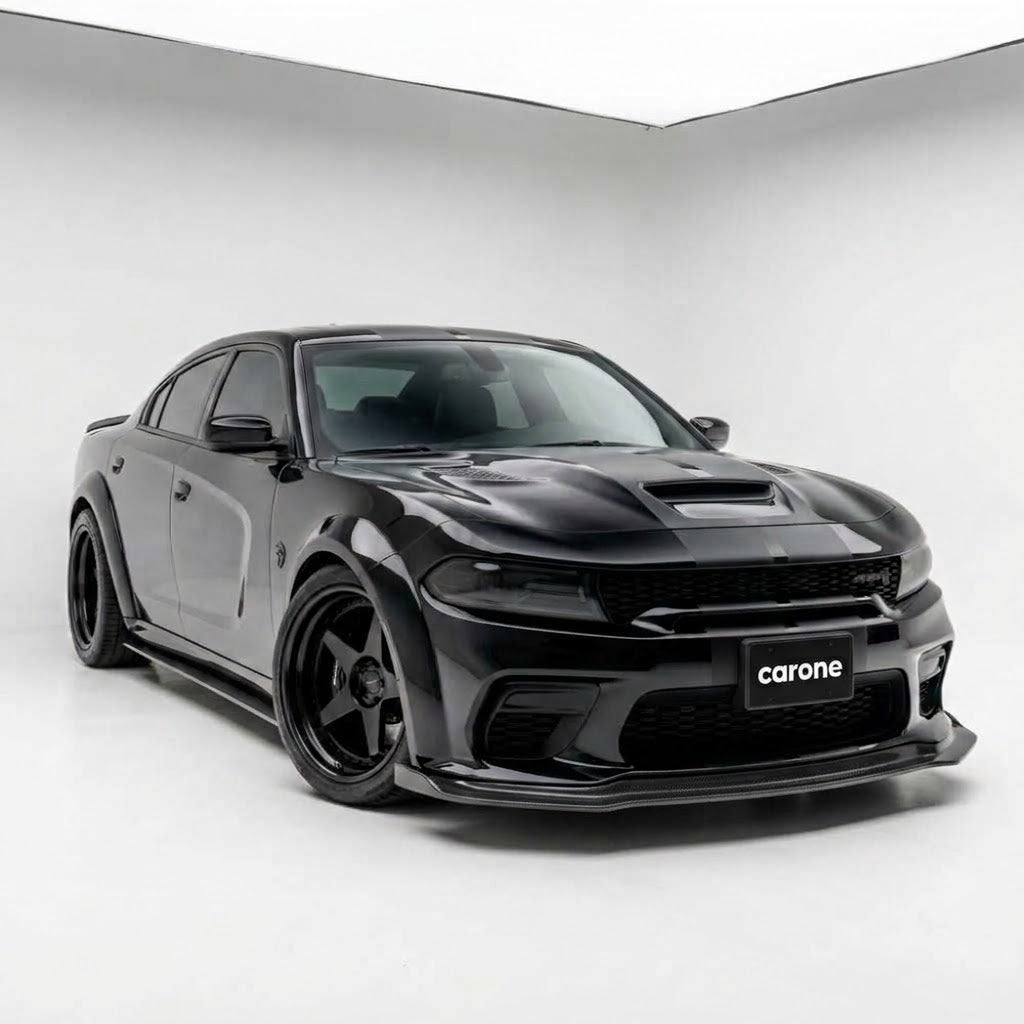 PARA DODGE CHARGER SRT 20-23 CARROCERIA WIDEBODY NEGRO BRILLANTE PARACHOQUES LABIO DELANTERO