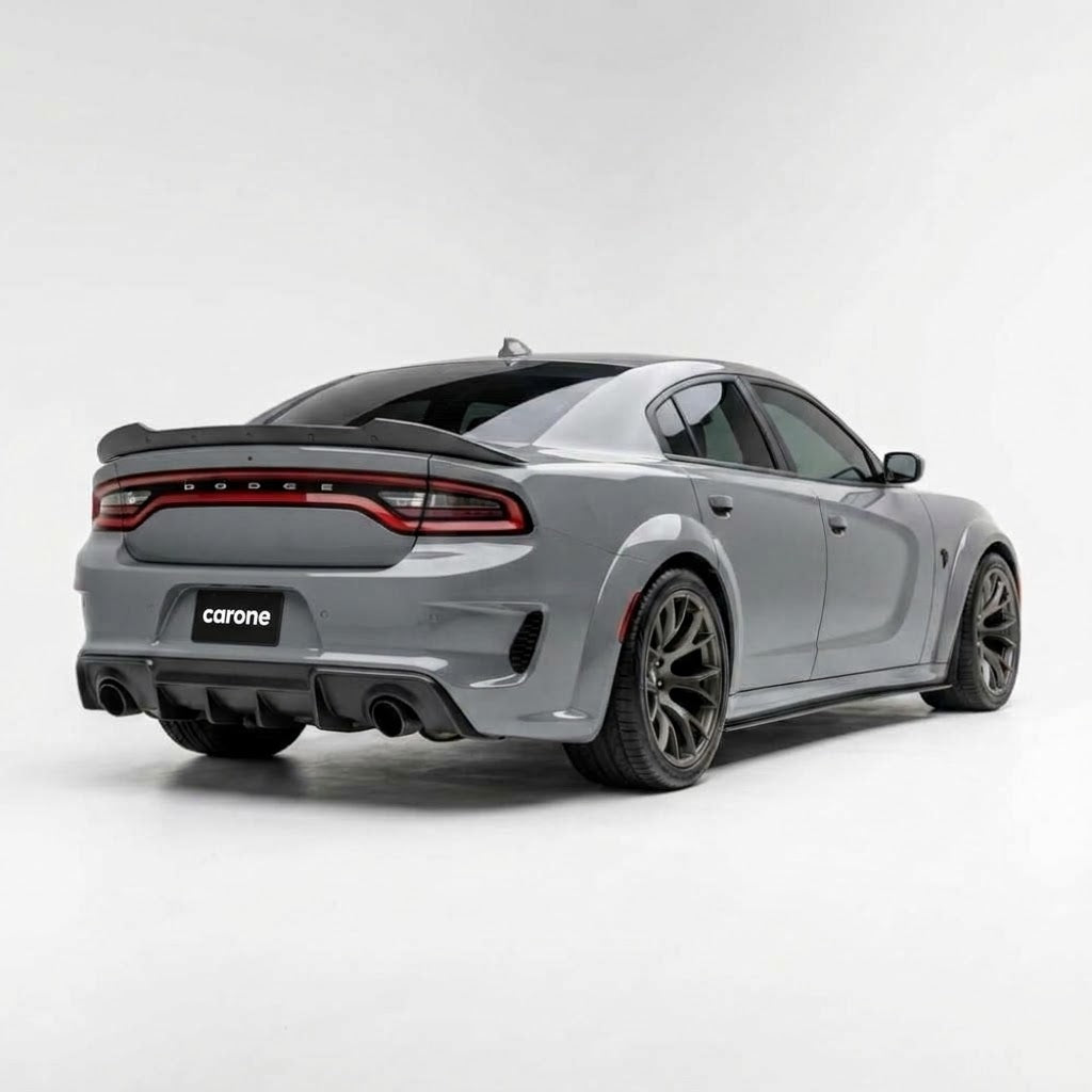 Dodge Charger SRT 20-2023 Difusor de parachoques trasero negro brillante estilo H de carrocería ancha