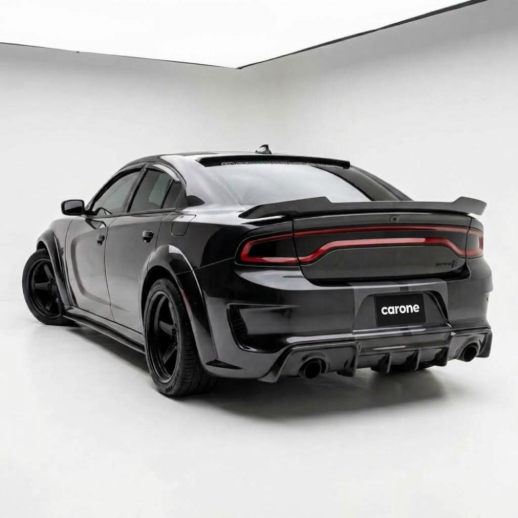 Dodge Charger SRT 20-2023 Difusor de parachoques trasero negro brillante estilo H de carrocería ancha