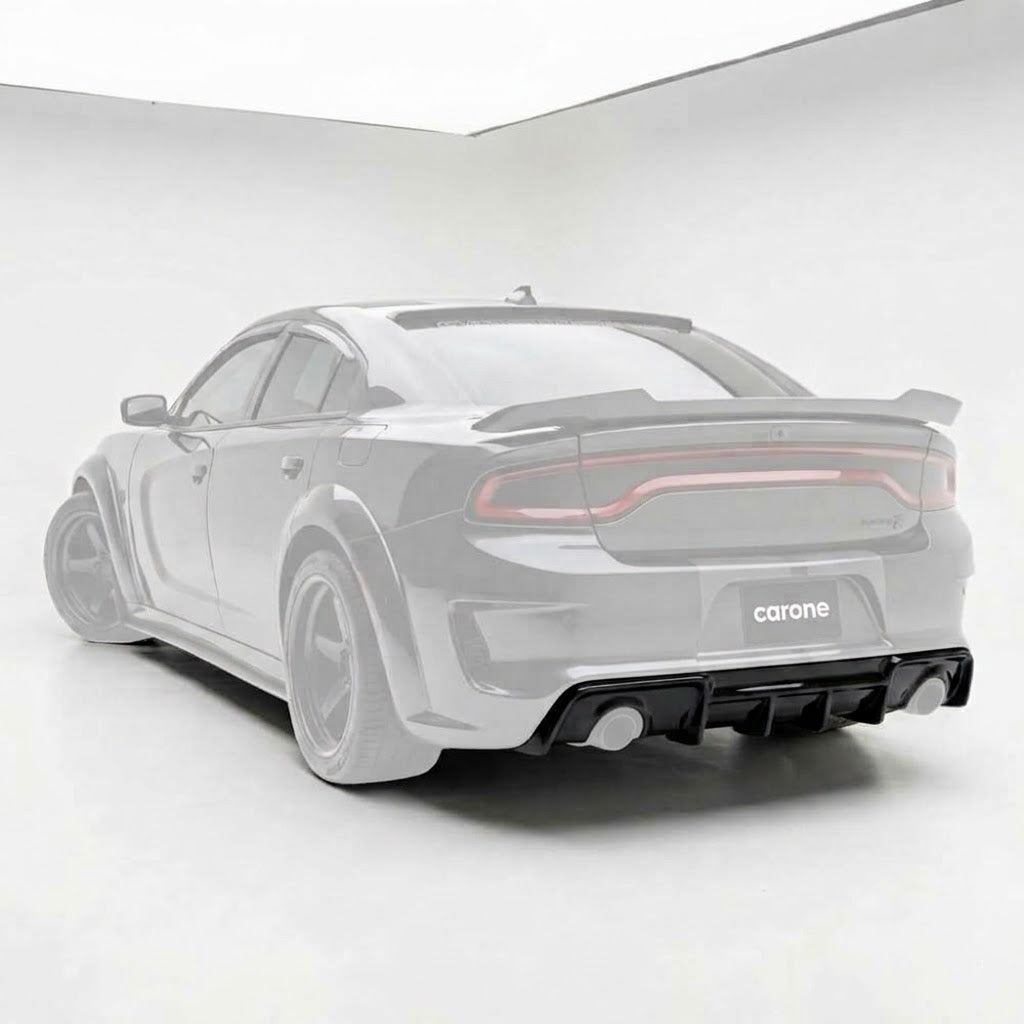 Dodge Charger SRT 20-2023 Difusor de parachoques trasero negro brillante estilo H de carrocería ancha