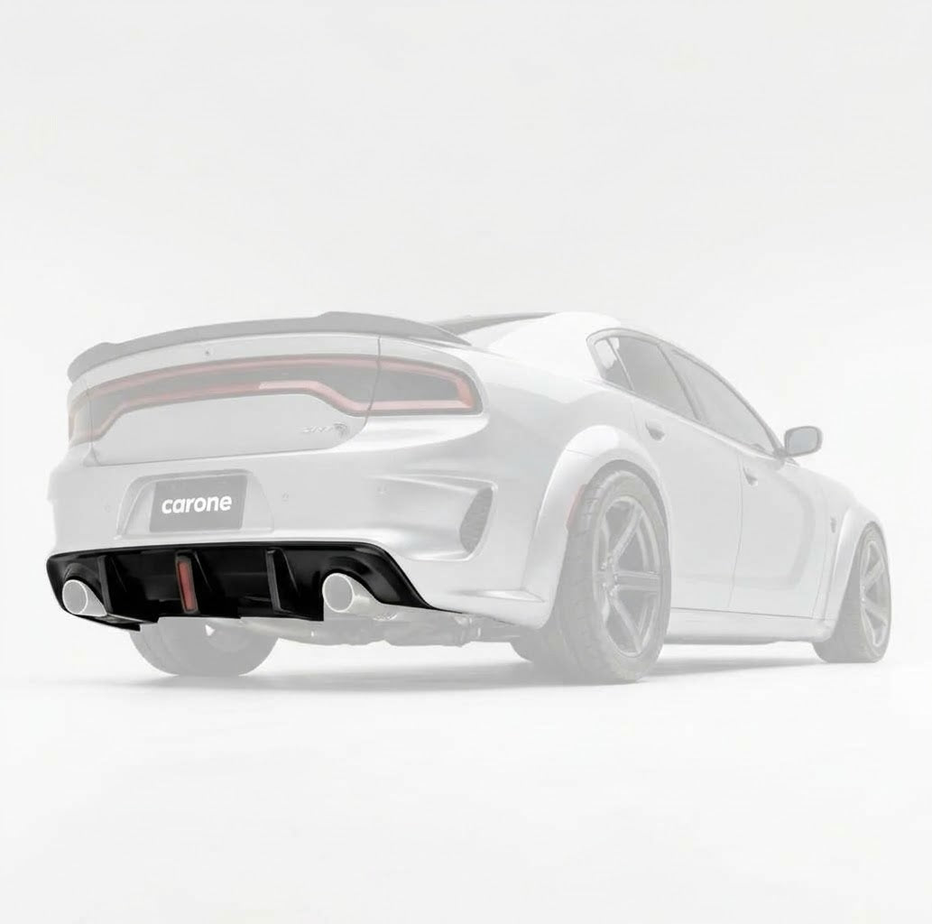 Dodge Charger SRT Scat 2020-23 Difusor de parachoques trasero LED negro brillante