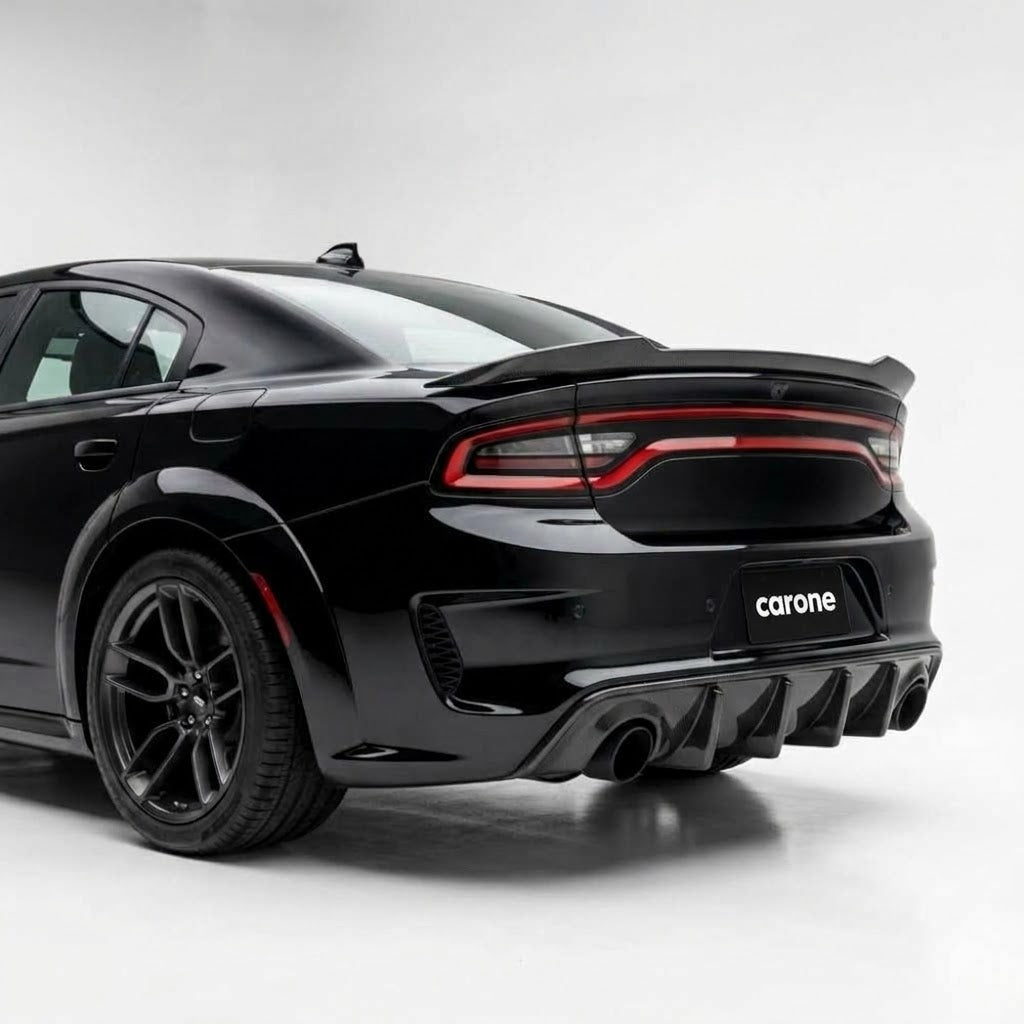 DODGE CHARGER SRT 2020-23 CENEFA DIFUSORA PARACHOQUES TRASERO ALETA DE TIBURON PARA CARROCERIA WIDEBODY