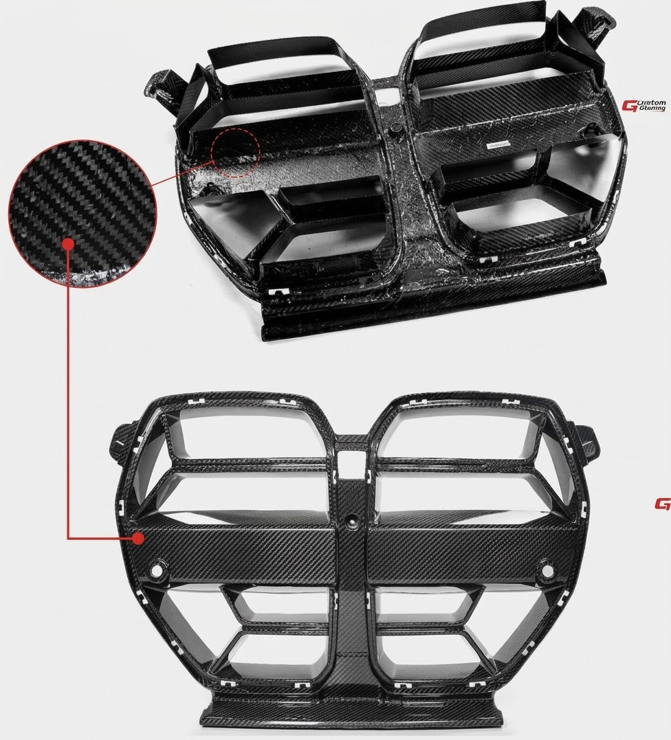 PARA BMW M3 G80 M4 G82 G83 CSL ESTILO PREIMPREGNADO FIBRA DE CARBONO NARIZ REJILLA