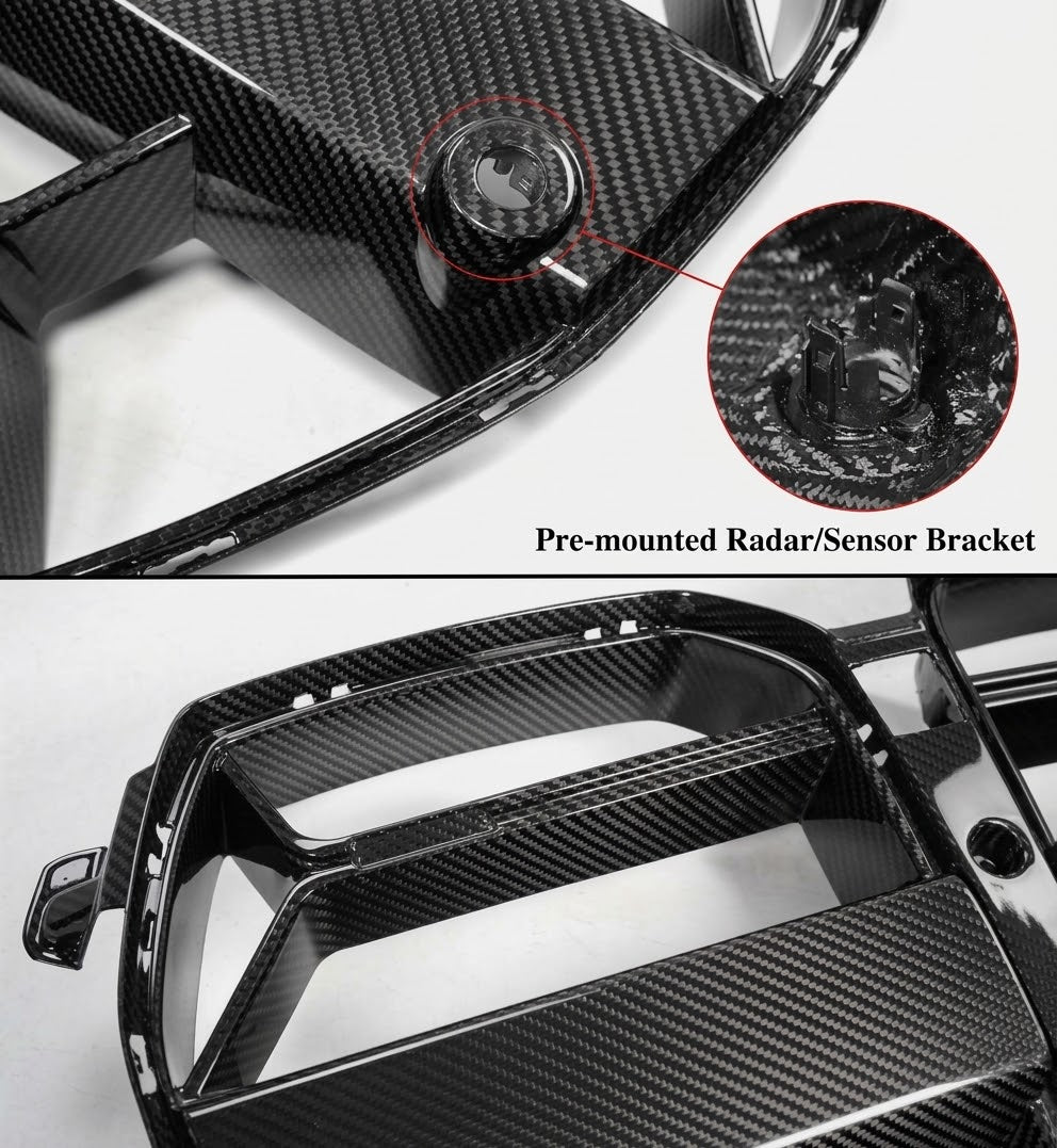 PARA BMW M3 G80 M4 G82 G83 CSL ESTILO PREIMPREGNADO FIBRA DE CARBONO NARIZ REJILLA