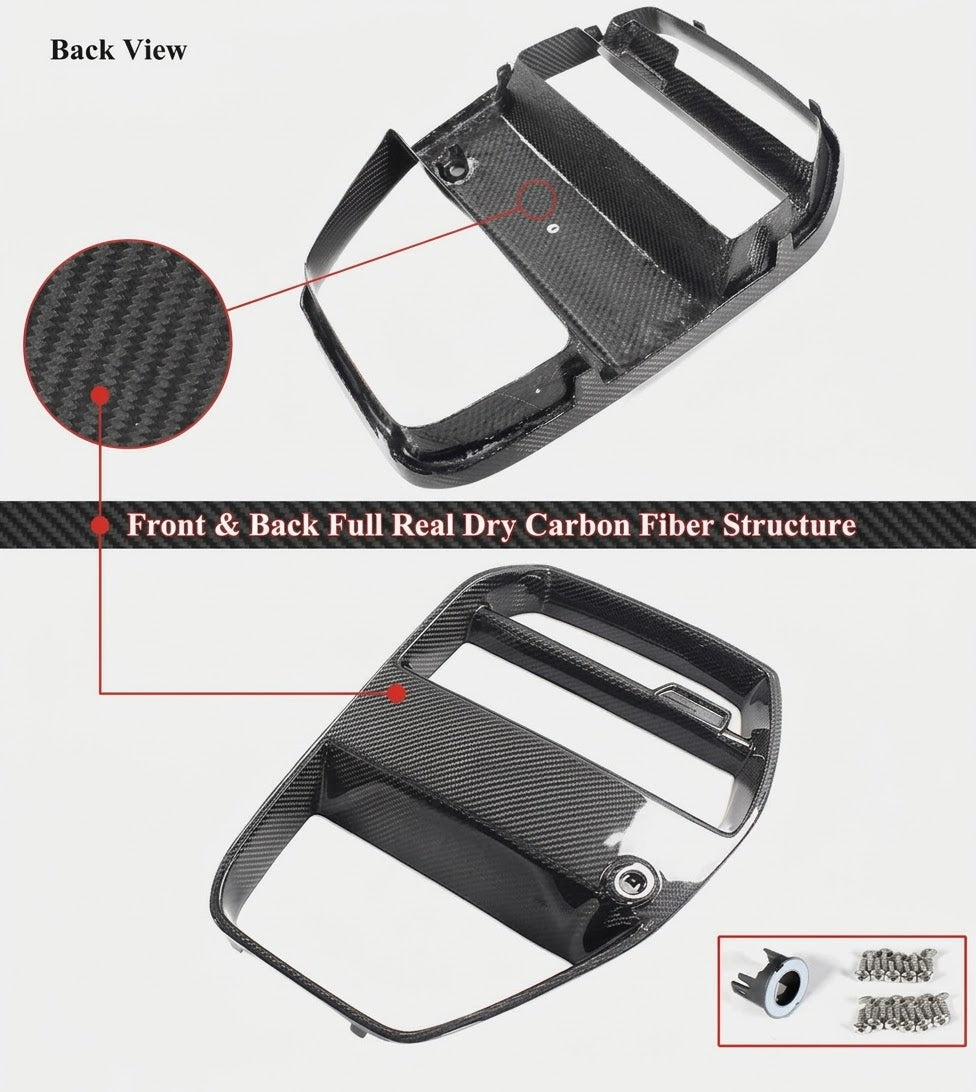 PARA BMW M3 G80 M4 G82 G83 2021-2026 FIBRA DE CARBONO REAL ESTILO V NARIZ REJILLA