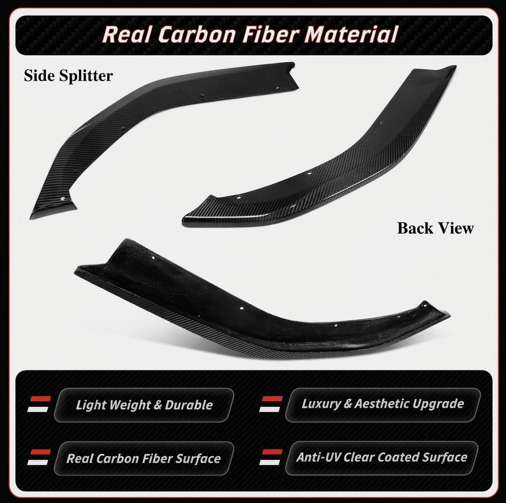 Difusor trasero LED + extensiones laterales de fibra de carbono para BMW G80 G82 M3 M4 CTM 21-26