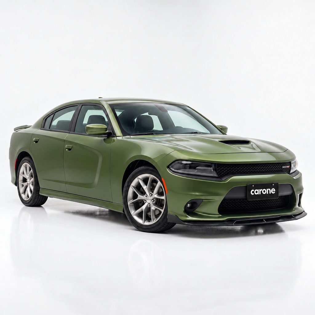 Dodge Charger SRT 2015-23 Divisor de labios para paracoques delantero negro brillante doble cubierta
