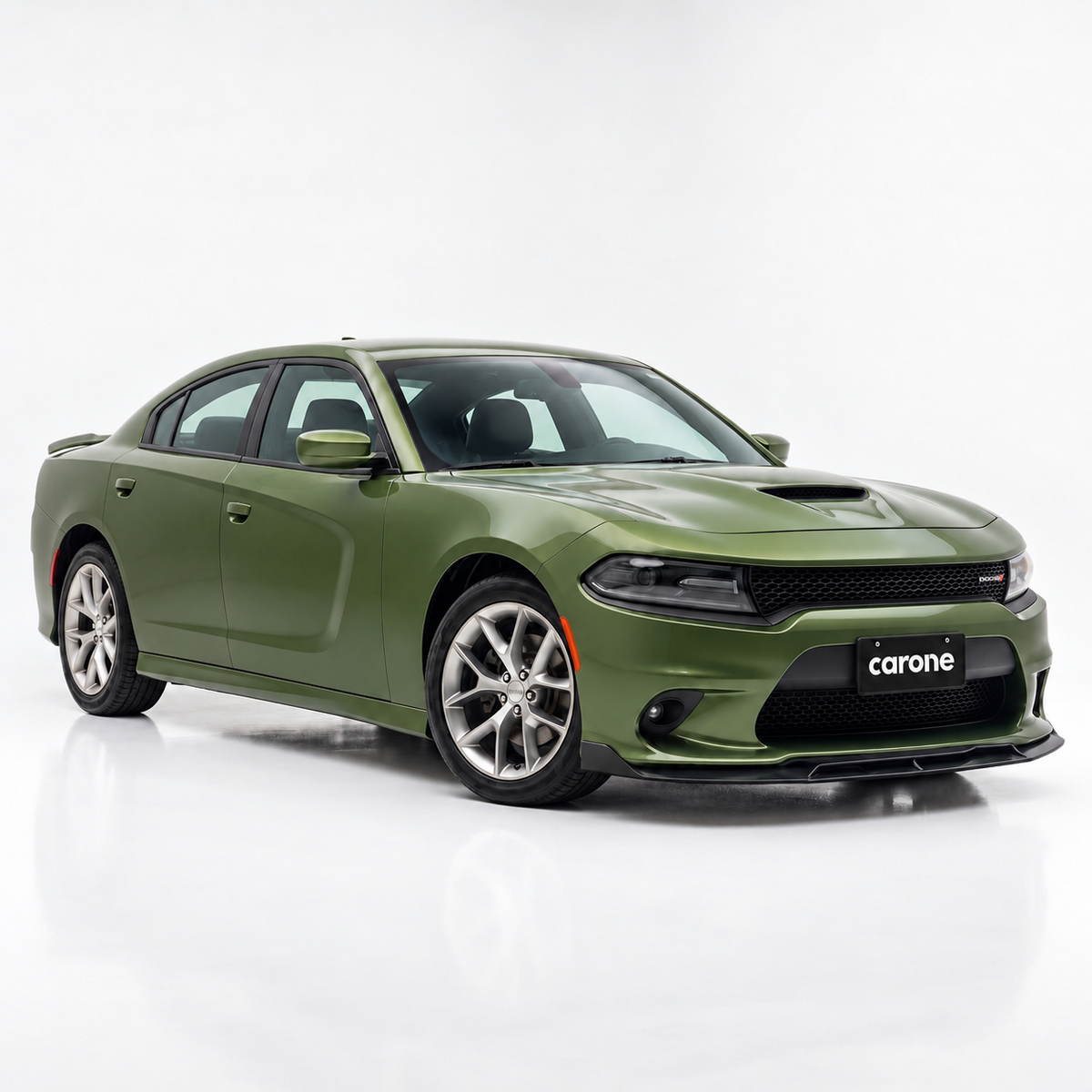 Dodge Charger SRT 2015-23 Divisor de labios para paracoques delantero negro brillante doble cubierta