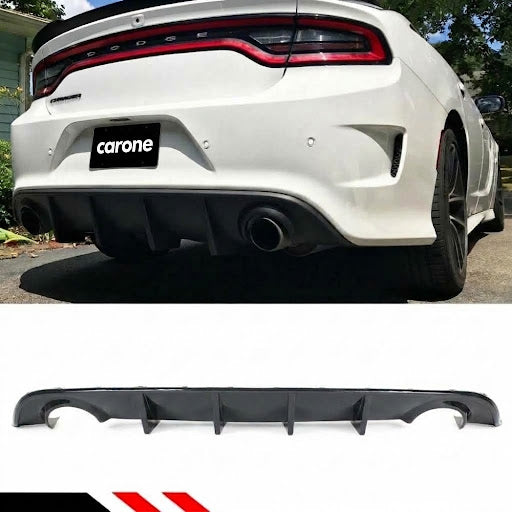 Dodge Charger SRT R/T Scat Pack 2015-2023 Difusor de parachoques trasero negro mate