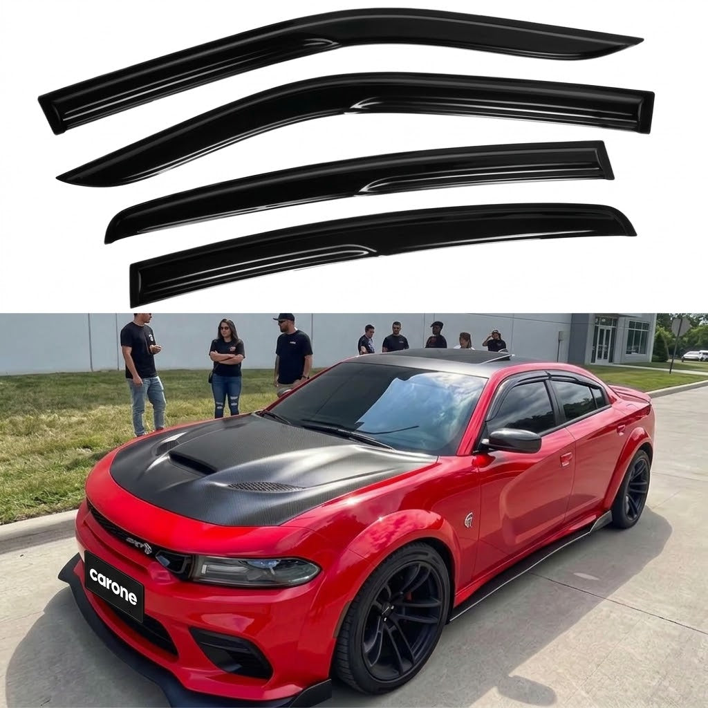 DODGE CHARGER 2011-2023 ESTILO M 3D AERO ONDULADO VENTANA VISERA PROTECTOR CONTRA LA LLUVIA