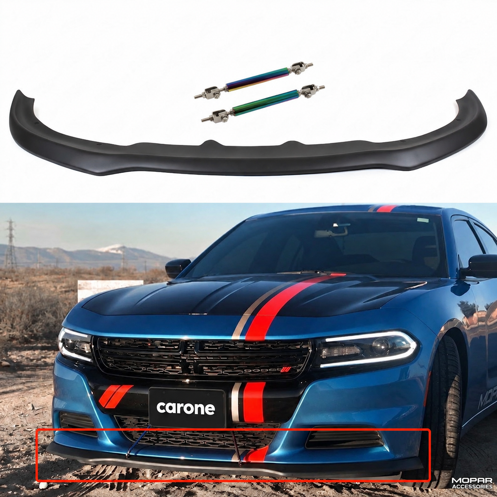 DODGE 15-23 R/T SXT ESTILO PARACHOQUES DELANTERO ALERÓN DIVISOR + VARILLA