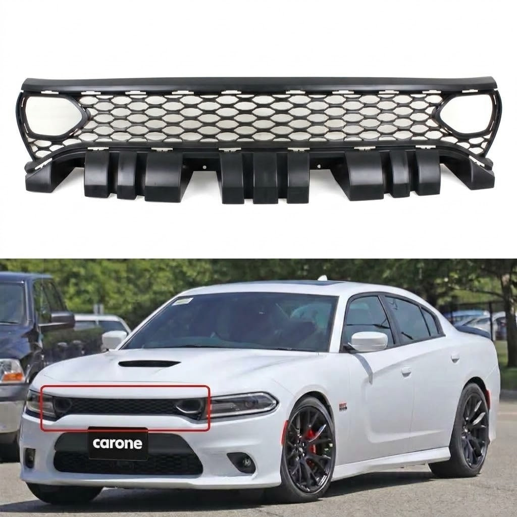 DODGE CHARGER 2015-2023 RT SCAT PACK ESTILO SRT REJILLA DE MALLA DELANTERA CON CONDUCTO DE AIRE