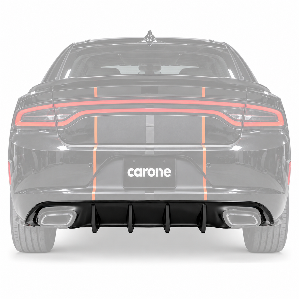 Difusor de parachoques trasero aleta de tiburón negro brillante para Dodge Charger SXT SE 2015-2023