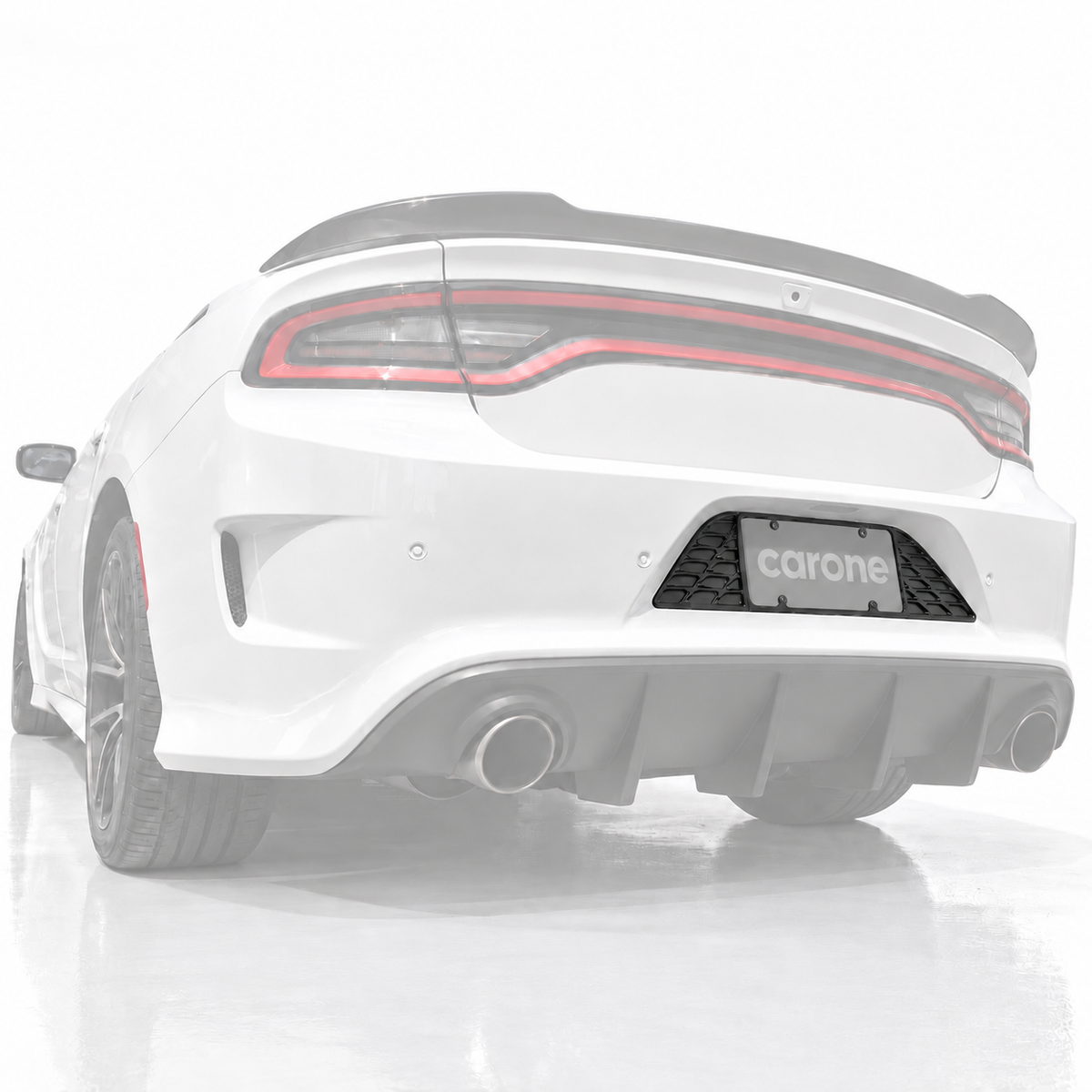 Dodge Charger 2015-23 Negro Mate Placa Trasera Marco Soporte Panel Borde