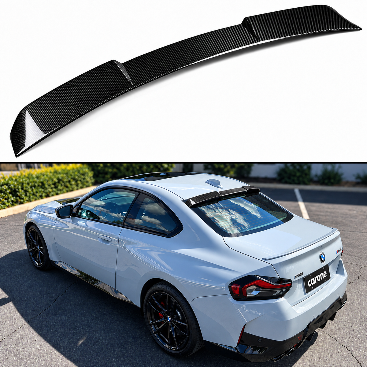 Alerón de techo ventana trasera de fibra de carbono estilo V para BMW G42 2 Series G87 M2 22-26