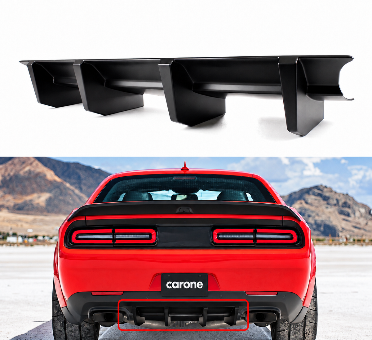 Cenefa difusora de parachoques trasero aleta de tiburón para Dodge Challenger Performance GT/SXT 2015-23
