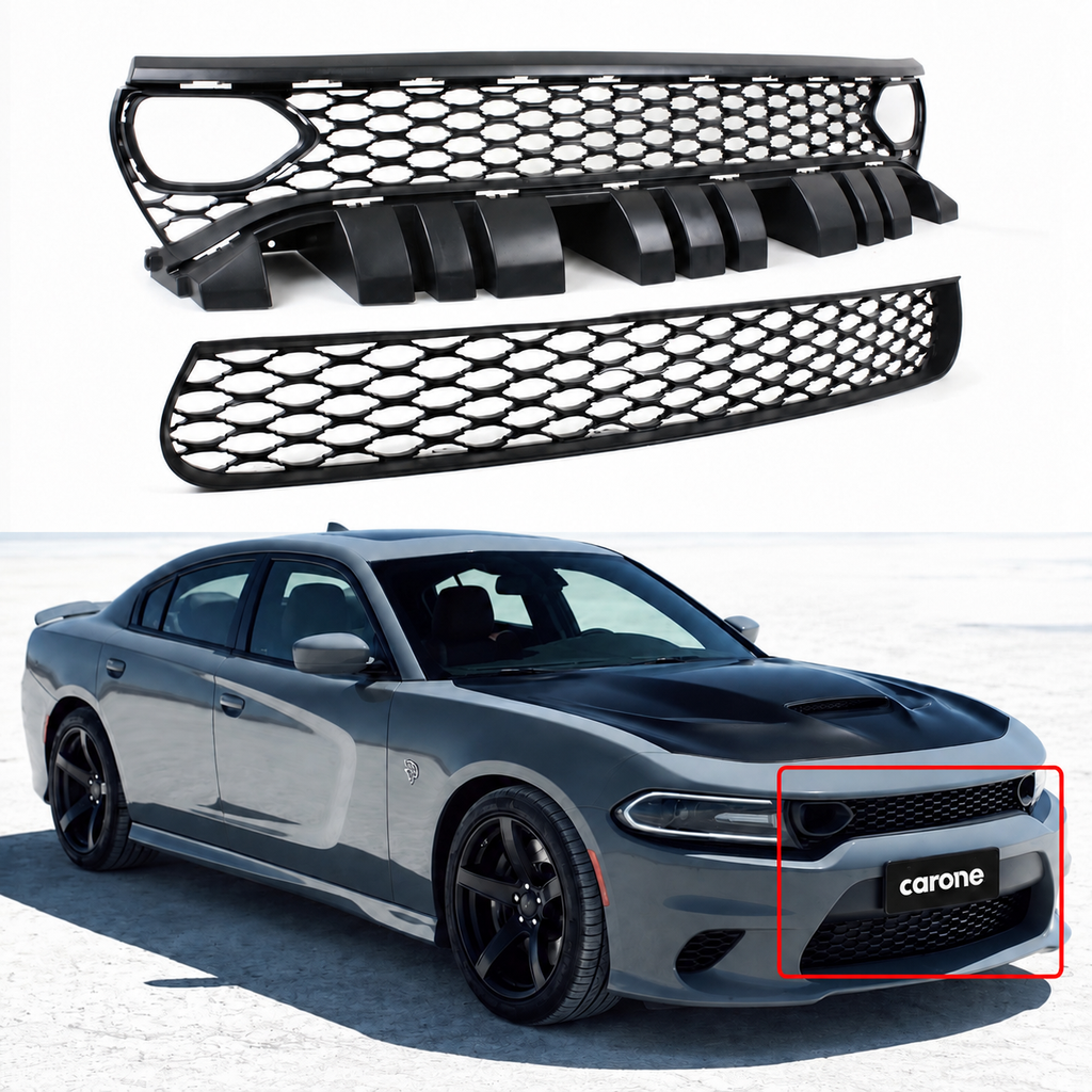 CARGADOR DODGE 15-23 RT SCAT PACK SRT DOBLE SNORKEL DELANTERO SUPERIOR + REJILLA INFERIOR