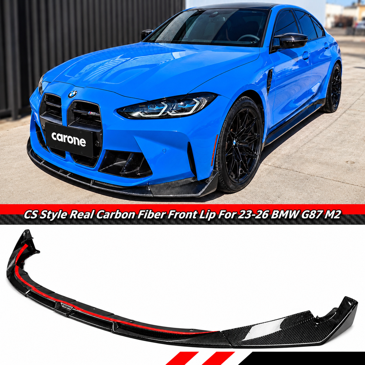 Labio de parachoques delantero de fibra de carbono real estilo VT BMW G80 M3 G82 G83 M4 2021-2026