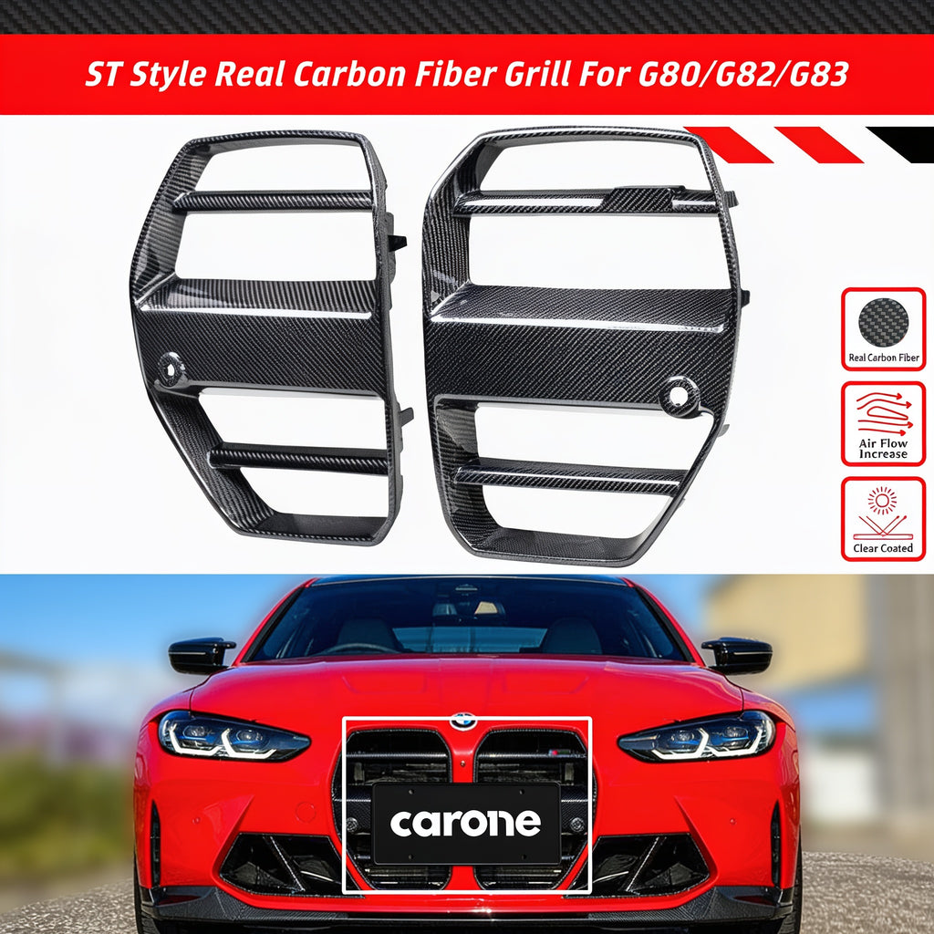 PARA BMW M3 G80 M4 G82 G83 ST STYLE REAL FIBRA CARBONO NARIZ REJILLA 2021-2026