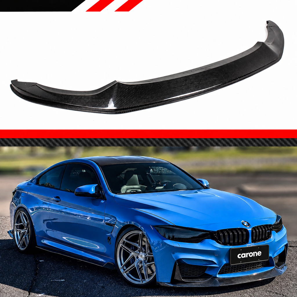 Divisor de labios de parachoques delantero de fibra de carbono estilo BMW F80 M3 F82 F83 M4 K 2015-19