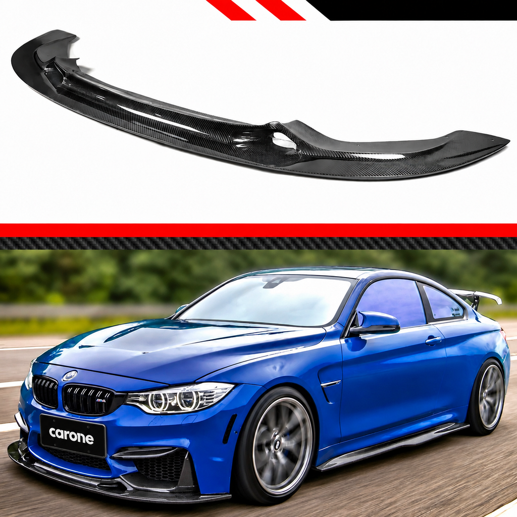 Divisor de labios de parachoques delantero de fibra de carbono para BMW F80 M3 F82 F83 M4 GT4 15-19