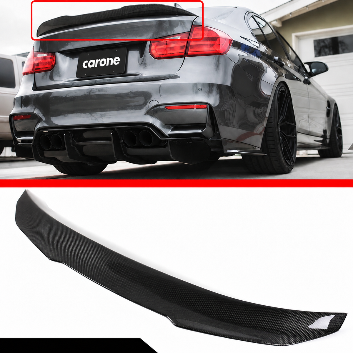 Alerón de maletero de fibra de carbono para BMW F80 M3 2015-18 y 12-18 F30