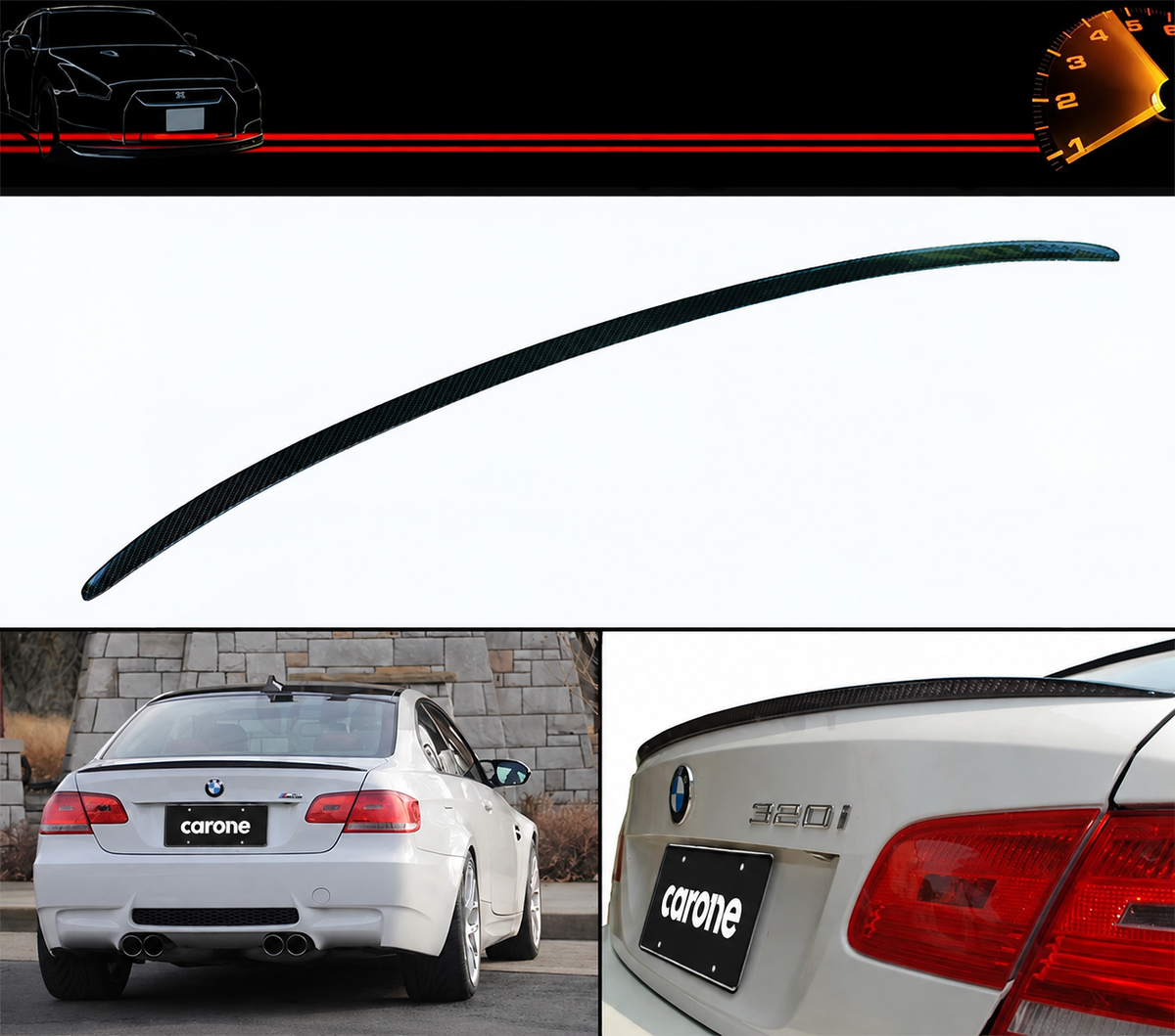 PARA 2007-2013 E92 CUPÉ ESTILO M NEGRO FIBRA DE CARBONO TAPA MALETERO ALERÓN