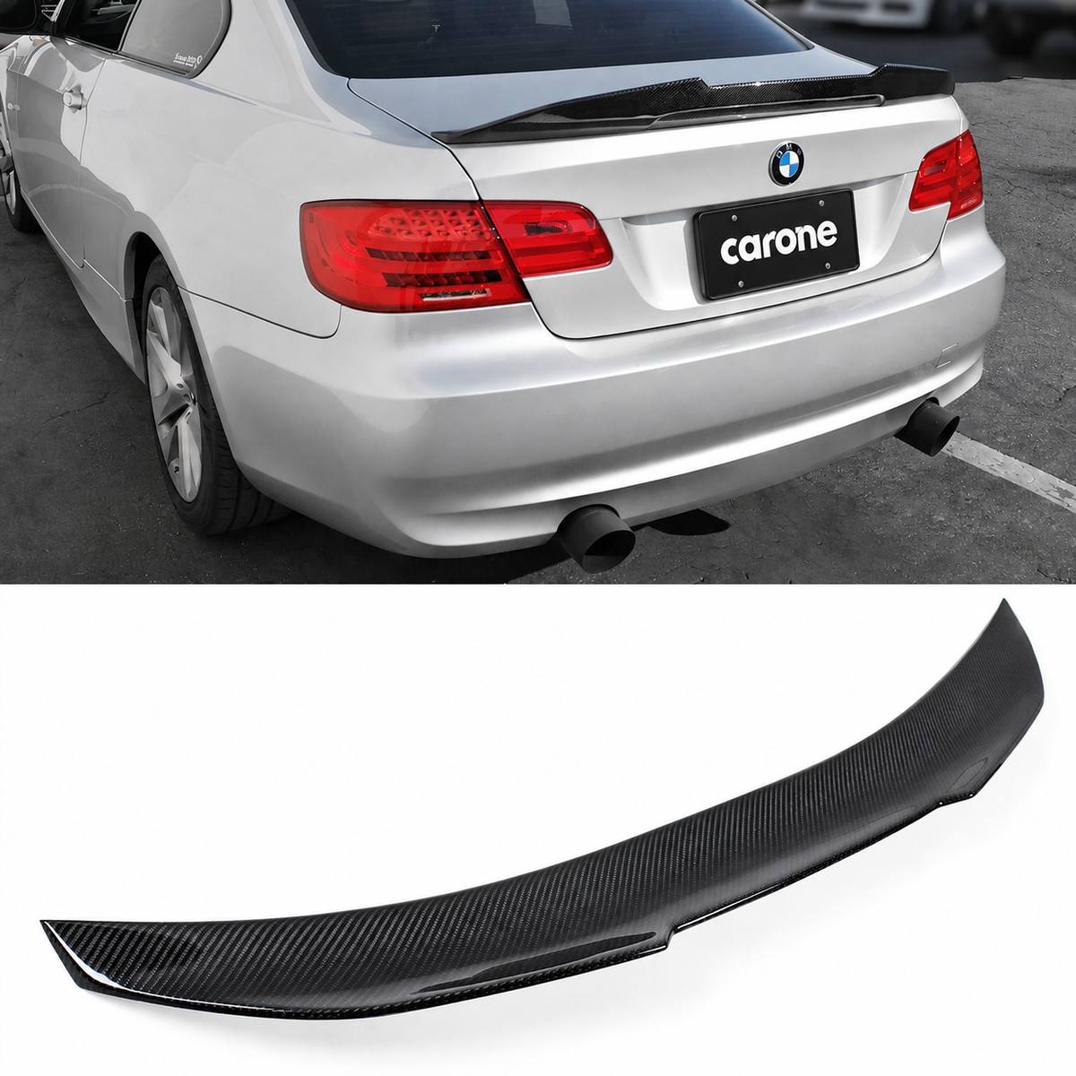 Alerón de malitero de fibra de carbono Highkick para BMW E92 M3 335i 328i V2 2007-12